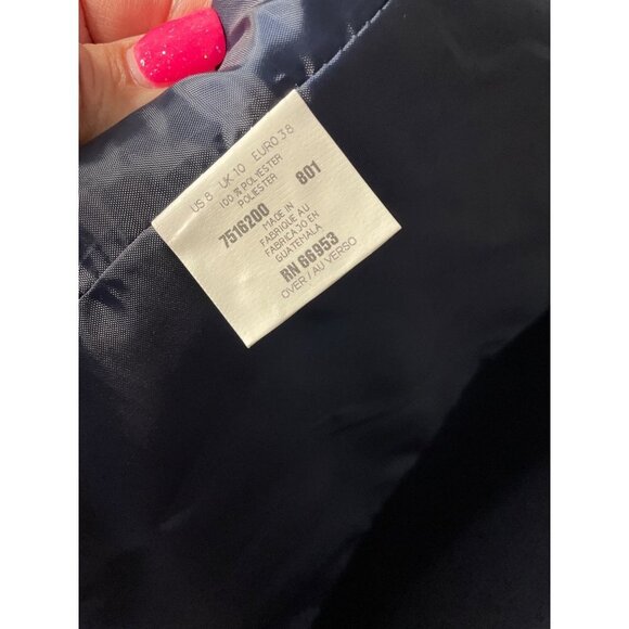 Joan Leslie Navy Gold Insignia Single Button Blazer Sz 8P - Picture 6 of 10